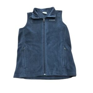 Columbia Kids‎ Fleece Vest Navy Blue Zip Front Size L 14-16 Boys Girls Outerwear